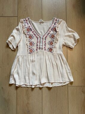 Heyson Embroidered Blouse - Cream